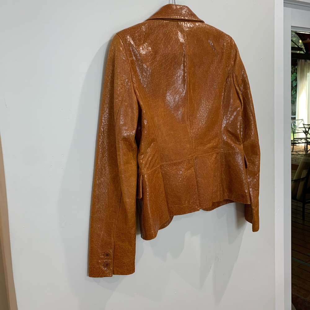 Laundry-Shelli Segal Croc Embossed Leather jacket - Picture 2 of 12